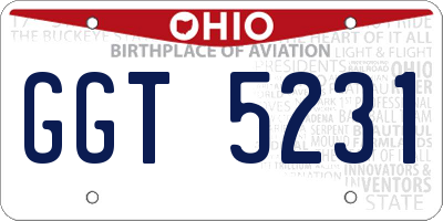 OH license plate GGT5231