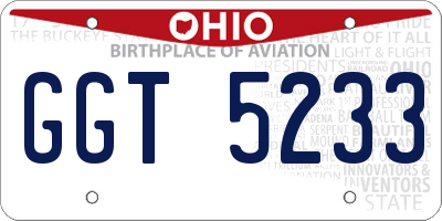 OH license plate GGT5233
