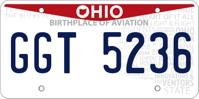 OH license plate GGT5236