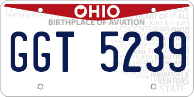 OH license plate GGT5239