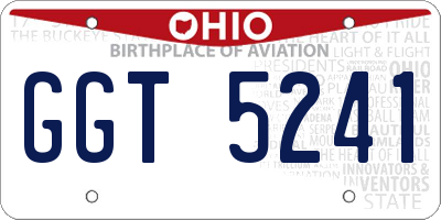 OH license plate GGT5241