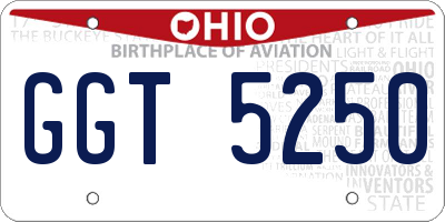 OH license plate GGT5250
