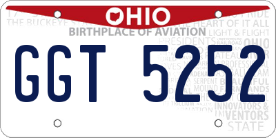 OH license plate GGT5252