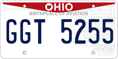 OH license plate GGT5255