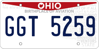 OH license plate GGT5259