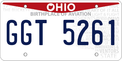 OH license plate GGT5261