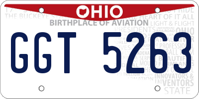 OH license plate GGT5263