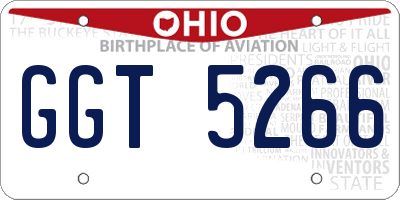 OH license plate GGT5266