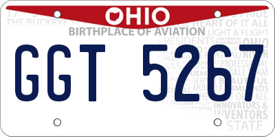 OH license plate GGT5267