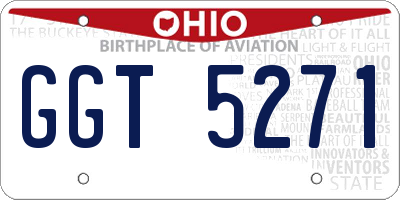 OH license plate GGT5271