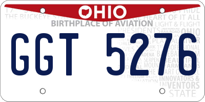 OH license plate GGT5276