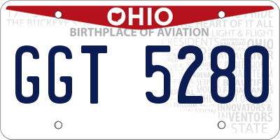 OH license plate GGT5280