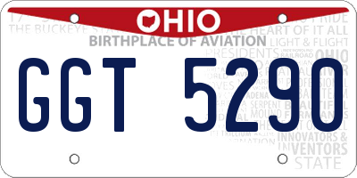 OH license plate GGT5290