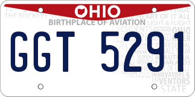 OH license plate GGT5291