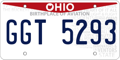 OH license plate GGT5293