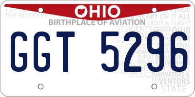 OH license plate GGT5296