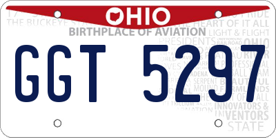 OH license plate GGT5297