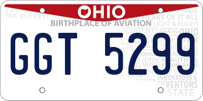 OH license plate GGT5299