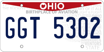 OH license plate GGT5302