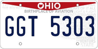 OH license plate GGT5303