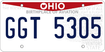 OH license plate GGT5305