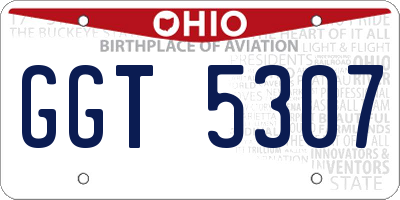 OH license plate GGT5307