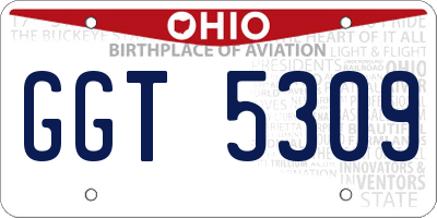 OH license plate GGT5309