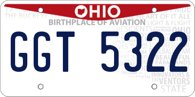 OH license plate GGT5322