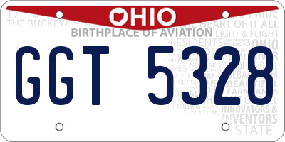 OH license plate GGT5328