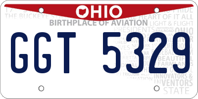 OH license plate GGT5329