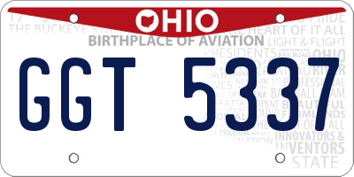 OH license plate GGT5337