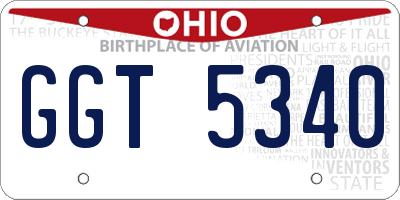 OH license plate GGT5340