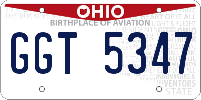 OH license plate GGT5347