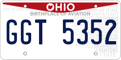 OH license plate GGT5352