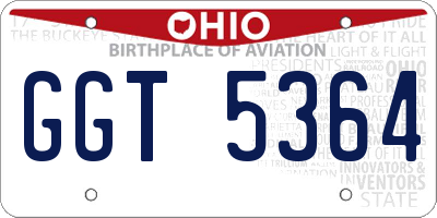 OH license plate GGT5364