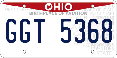 OH license plate GGT5368