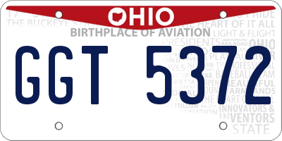 OH license plate GGT5372