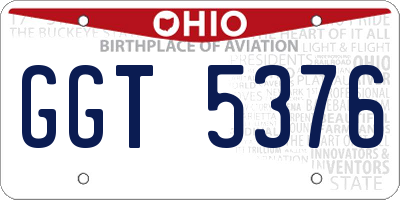 OH license plate GGT5376