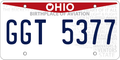 OH license plate GGT5377