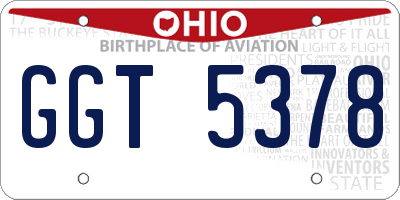 OH license plate GGT5378