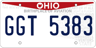 OH license plate GGT5383