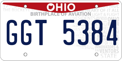 OH license plate GGT5384