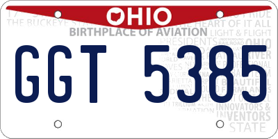 OH license plate GGT5385