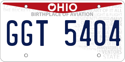 OH license plate GGT5404