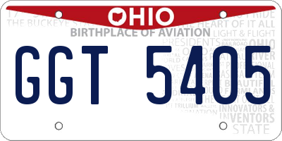 OH license plate GGT5405