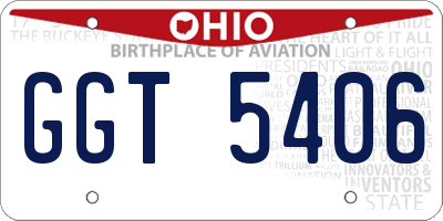 OH license plate GGT5406