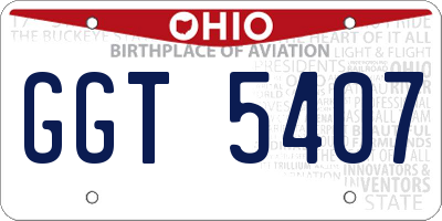 OH license plate GGT5407