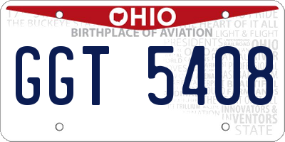 OH license plate GGT5408