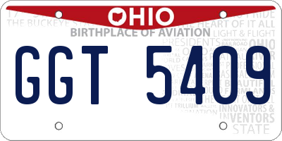 OH license plate GGT5409