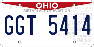 OH license plate GGT5414